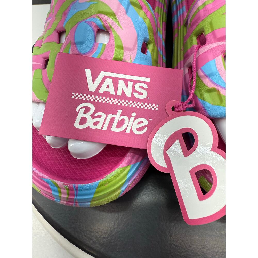 Vans x Barbie Slide On Vr3cush Womens Size 6 Trippy Pink Swirl Slip On Sandals - Picture 4 of 11